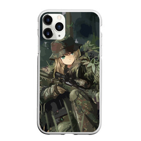 Чехол для iPhone 11 Pro матовый с принтом Девушка с оружием в Тюмени, Силикон |  | Тематика изображения на принте: anime | eyes | forest camouflage | girl | green | guns | japanese | rifle | sniper | аниме | винтовка | глаза | девушка | зеленые | камуфляж | лес | оружие | снайпер | японская