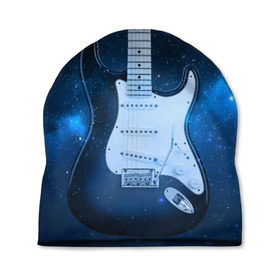 Шапка 3D с принтом Космическая гитара в Тюмени, 100% полиэстер | универсальный размер, печать по всей поверхности изделия | fender | stratocaster | вселенная | галактика | гитра | космос | музыка | рок | рокнрол | стратокастер | туманность | фендер | электро | электрогитара