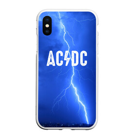 Чехол для iPhone XS Max матовый с принтом AC DC в Тюмени, Силикон | Область печати: задняя сторона чехла, без боковых панелей | Тематика изображения на принте: rok | рок