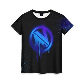 Женская футболка 3D с принтом cs:go - EnVyUs (Black collection) в Тюмени, 100% полиэфир ( синтетическое хлопкоподобное полотно) | прямой крой, круглый вырез горловины, длина до линии бедер | cs | csgo | envyus | го | кс