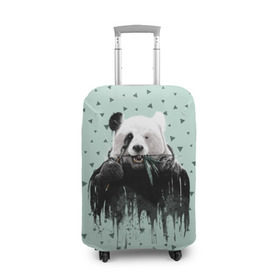 Чехол для чемодана 3D с принтом Панда-художник в Тюмени, 86% полиэфир, 14% спандекс | двустороннее нанесение принта, прорези для ручек и колес | animal | art | artist | bear | beast | design | panda | style | арт | дизайн | животное | зверь | кисть | краски | медведь | панда | стиль | художник
