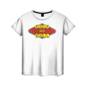 Женская футболка 3D с принтом Rock and Roll в Тюмени, 100% полиэфир ( синтетическое хлопкоподобное полотно) | прямой крой, круглый вырез горловины, длина до линии бедер | rock | гитара | музыка | рок