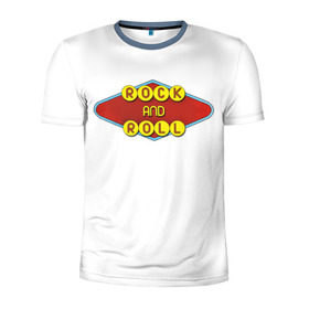 Мужская футболка 3D спортивная с принтом Rock and Roll в Тюмени, 100% полиэстер с улучшенными характеристиками | приталенный силуэт, круглая горловина, широкие плечи, сужается к линии бедра | Тематика изображения на принте: rock | гитара | музыка | рок