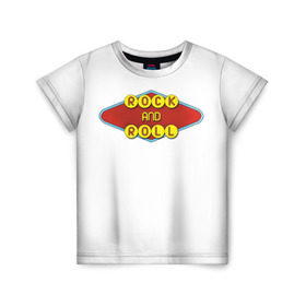 Детская футболка 3D с принтом Rock and Roll в Тюмени, 100% гипоаллергенный полиэфир | прямой крой, круглый вырез горловины, длина до линии бедер, чуть спущенное плечо, ткань немного тянется | rock | гитара | музыка | рок