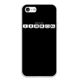Чехол для iPhone 5/5S матовый с принтом Music is Life в Тюмени, Силикон | Область печати: задняя сторона чехла, без боковых панелей | rock | гитара | музыка | рок