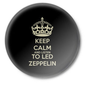 Значок с принтом Led Zeppelin в Тюмени,  металл | круглая форма, металлическая застежка в виде булавки | led zeppelin