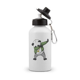 Бутылка спортивная с принтом Panda dab в Тюмени, металл | емкость — 500 мл, в комплекте две пластиковые крышки и карабин для крепления | dab | dab n dance | panda dab | панда