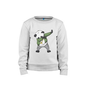 Детский свитшот хлопок с принтом Panda dab в Тюмени, 100% хлопок | круглый вырез горловины, эластичные манжеты, пояс и воротник | dab | dab n dance | panda dab | панда