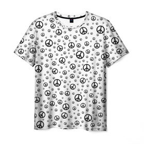 Мужская футболка 3D с принтом Peace Symbol в Тюмени, 100% полиэфир | прямой крой, круглый вырез горловины, длина до линии бедер | Тематика изображения на принте: love | peace | symbol | знак | любовь | мир | пацифик | пацифика | сигнал | символ | хиппи