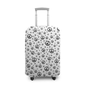 Чехол для чемодана 3D с принтом Peace Symbol в Тюмени, 86% полиэфир, 14% спандекс | двустороннее нанесение принта, прорези для ручек и колес | love | peace | symbol | знак | любовь | мир | пацифик | пацифика | сигнал | символ | хиппи