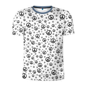 Мужская футболка 3D спортивная с принтом Peace Symbol в Тюмени, 100% полиэстер с улучшенными характеристиками | приталенный силуэт, круглая горловина, широкие плечи, сужается к линии бедра | love | peace | symbol | знак | любовь | мир | пацифик | пацифика | сигнал | символ | хиппи