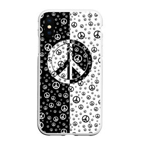 Чехол для iPhone XS Max матовый с принтом Peace Symbol в Тюмени, Силикон | Область печати: задняя сторона чехла, без боковых панелей | love | peace | symbol | знак | любовь | мир | пацифик | пацифика | сигнал | символ | хиппи