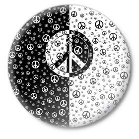 Значок с принтом Peace Symbol в Тюмени,  металл | круглая форма, металлическая застежка в виде булавки | love | peace | symbol | знак | любовь | мир | пацифик | пацифика | сигнал | символ | хиппи