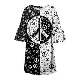 Детское платье 3D с принтом Peace Symbol в Тюмени, 100% полиэстер | прямой силуэт, чуть расширенный к низу. Круглая горловина, на рукавах — воланы | love | peace | symbol | знак | любовь | мир | пацифик | пацифика | сигнал | символ | хиппи