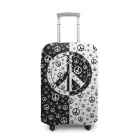 Чехол для чемодана 3D с принтом Peace Symbol в Тюмени, 86% полиэфир, 14% спандекс | двустороннее нанесение принта, прорези для ручек и колес | love | peace | symbol | знак | любовь | мир | пацифик | пацифика | сигнал | символ | хиппи
