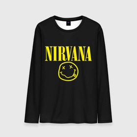 Мужской лонгслив 3D с принтом Nirvana в Тюмени, 100% полиэстер | длинные рукава, круглый вырез горловины, полуприлегающий силуэт | curt | nirvana | кобейн | курт | нирвана