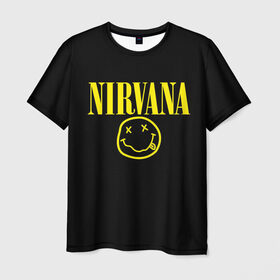 Мужская футболка 3D с принтом Nirvana в Тюмени, 100% полиэфир | прямой крой, круглый вырез горловины, длина до линии бедер | curt | nirvana | кобейн | курт | нирвана