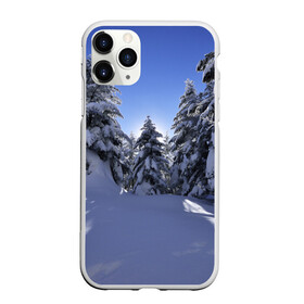 Чехол для iPhone 11 Pro Max матовый с принтом Зимний лес в Тюмени, Силикон |  | Тематика изображения на принте: времена года | ель | зима | леса | лучи света | природа | снег