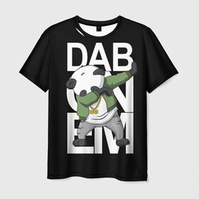 Мужская футболка 3D с принтом Panda dab в Тюмени, 100% полиэфир | прямой крой, круглый вырез горловины, длина до линии бедер | Тематика изображения на принте: dab | dab n dance | dab on em | panda dab | дэб