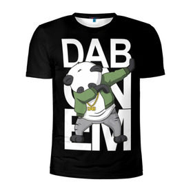 Мужская футболка 3D спортивная с принтом Panda dab в Тюмени, 100% полиэстер с улучшенными характеристиками | приталенный силуэт, круглая горловина, широкие плечи, сужается к линии бедра | dab | dab n dance | dab on em | panda dab | дэб
