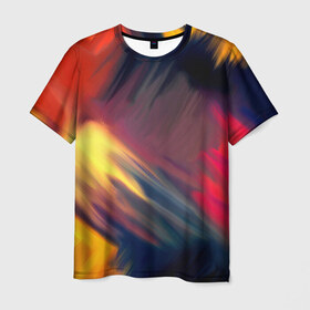 Мужская футболка 3D с принтом Краски в Тюмени, 100% полиэфир | прямой крой, круглый вырез горловины, длина до линии бедер | абстракция | потертость | размытые | текстуры | цветные | яркие