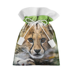 Подарочный 3D мешок с принтом Котёнок гепарда в Тюмени, 100% полиэстер | Размер: 29*39 см | гепард | дикая кошка | котёнок | кошка | лев | природа | тигр | хищник | ягуар