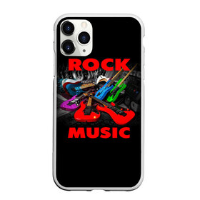 Чехол для iPhone 11 Pro Max матовый с принтом Rock music в Тюмени, Силикон |  | Тематика изображения на принте: гитара | музыка | рок | рокер | электрогитара