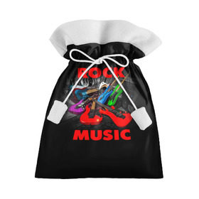 Подарочный 3D мешок с принтом Rock music в Тюмени, 100% полиэстер | Размер: 29*39 см | Тематика изображения на принте: гитара | музыка | рок | рокер | электрогитара