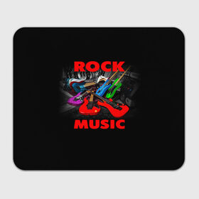 Коврик прямоугольный с принтом Rock music в Тюмени, натуральный каучук | размер 230 х 185 мм; запечатка лицевой стороны | Тематика изображения на принте: гитара | музыка | рок | рокер | электрогитара