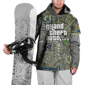 Накидка на куртку 3D с принтом GTA 5 в Тюмени, 100% полиэстер |  | auto | grand | gta | theft | гта | карта