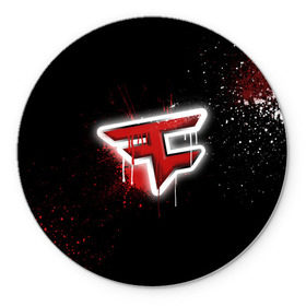 Коврик круглый с принтом cs:go - Faze clan (Black collection) в Тюмени, резина и полиэстер | круглая форма, изображение наносится на всю лицевую часть | Тематика изображения на принте: black | clan | csgo | faze | ксго | фейз