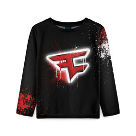 Детский лонгслив 3D с принтом cs:go - Faze clan (Black collection) в Тюмени, 100% полиэстер | длинные рукава, круглый вырез горловины, полуприлегающий силуэт
 | Тематика изображения на принте: black | clan | csgo | faze | ксго | фейз