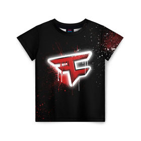 Детская футболка 3D с принтом cs:go - Faze clan (Black collection) в Тюмени, 100% гипоаллергенный полиэфир | прямой крой, круглый вырез горловины, длина до линии бедер, чуть спущенное плечо, ткань немного тянется | Тематика изображения на принте: black | clan | csgo | faze | ксго | фейз