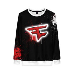 Женский свитшот 3D с принтом cs:go - Faze clan (Black collection) в Тюмени, 100% полиэстер с мягким внутренним слоем | круглый вырез горловины, мягкая резинка на манжетах и поясе, свободная посадка по фигуре | black | clan | csgo | faze | ксго | фейз