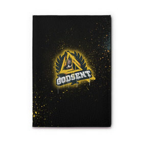 Обложка для автодокументов с принтом cs:go - Godsent (Black collection) в Тюмени, натуральная кожа |  размер 19,9*13 см; внутри 4 больших “конверта” для документов и один маленький отдел — туда идеально встанут права | Тематика изображения на принте: black | csgo | godsent | годсент | ксго