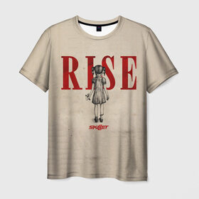 Мужская футболка 3D с принтом Rise в Тюмени, 100% полиэфир | прямой крой, круглый вырез горловины, длина до линии бедер | Тематика изображения на принте: skillet
