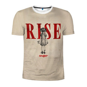 Мужская футболка 3D спортивная с принтом Rise в Тюмени, 100% полиэстер с улучшенными характеристиками | приталенный силуэт, круглая горловина, широкие плечи, сужается к линии бедра | Тематика изображения на принте: skillet