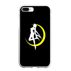 Чехол для iPhone 7Plus/8 Plus матовый с принтом Сейлор Мун в Тюмени, Силикон | Область печати: задняя сторона чехла, без боковых панелей | logo | moon | девушка | детство | желтый | луна | мультик | мультики | черный