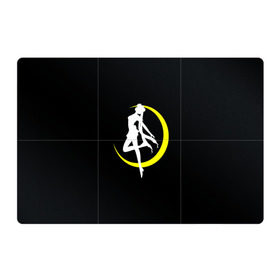 Магнитный плакат 3Х2 с принтом Сейлор Мун в Тюмени, Полимерный материал с магнитным слоем | 6 деталей размером 9*9 см | Тематика изображения на принте: logo | moon | девушка | детство | желтый | луна | мультик | мультики | черный