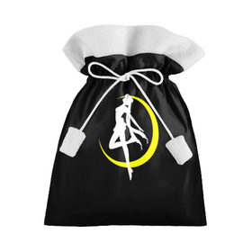 Подарочный 3D мешок с принтом Сейлор Мун в Тюмени, 100% полиэстер | Размер: 29*39 см | logo | moon | девушка | детство | желтый | луна | мультик | мультики | черный