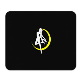 Коврик прямоугольный с принтом Сейлор Мун в Тюмени, натуральный каучук | размер 230 х 185 мм; запечатка лицевой стороны | logo | moon | девушка | детство | желтый | луна | мультик | мультики | черный