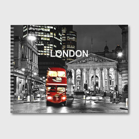 Альбом для рисования с принтом Улицы Лондона в Тюмени, 100% бумага
 | матовая бумага, плотность 200 мг. | bus | city | england | evening | lights | london | night | street | two storey | united kingdom | автобус | англия | великобритания | вечер | город | двухэтажный | лондон | ночь | огни | улица