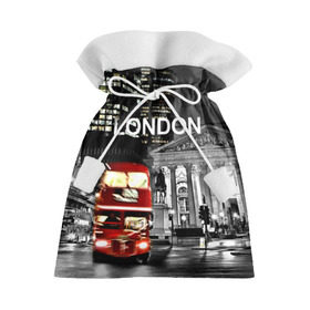 Подарочный 3D мешок с принтом Улицы Лондона в Тюмени, 100% полиэстер | Размер: 29*39 см | Тематика изображения на принте: bus | city | england | evening | lights | london | night | street | two storey | united kingdom | автобус | англия | великобритания | вечер | город | двухэтажный | лондон | ночь | огни | улица