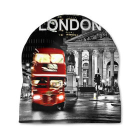 Шапка 3D с принтом Улицы Лондона в Тюмени, 100% полиэстер | универсальный размер, печать по всей поверхности изделия | bus | city | england | evening | lights | london | night | street | two storey | united kingdom | автобус | англия | великобритания | вечер | город | двухэтажный | лондон | ночь | огни | улица