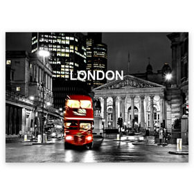 Поздравительная открытка с принтом Улицы Лондона в Тюмени, 100% бумага | плотность бумаги 280 г/м2, матовая, на обратной стороне линовка и место для марки
 | Тематика изображения на принте: bus | city | england | evening | lights | london | night | street | two storey | united kingdom | автобус | англия | великобритания | вечер | город | двухэтажный | лондон | ночь | огни | улица