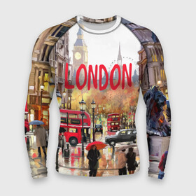 Мужской рашгард 3D с принтом Улицы Лондона в Тюмени,  |  | england | london | united kingdom | англия | великобритания | город | лондон