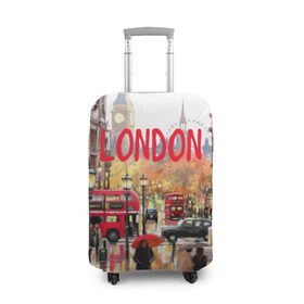 Чехол для чемодана 3D с принтом Улицы Лондона в Тюмени, 86% полиэфир, 14% спандекс | двустороннее нанесение принта, прорези для ручек и колес | england | london | united kingdom | англия | великобритания | город | лондон