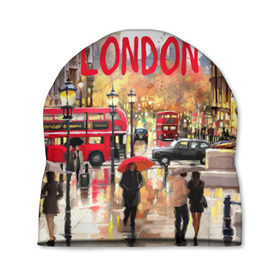 Шапка 3D с принтом Улицы Лондона в Тюмени, 100% полиэстер | универсальный размер, печать по всей поверхности изделия | england | london | united kingdom | англия | великобритания | город | лондон