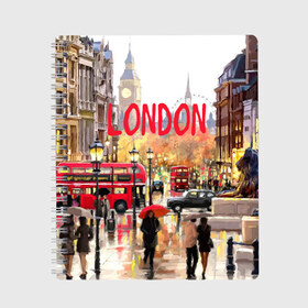 Тетрадь с принтом Улицы Лондона в Тюмени, 100% бумага | 48 листов, плотность листов — 60 г/м2, плотность картонной обложки — 250 г/м2. Листы скреплены сбоку удобной пружинной спиралью. Уголки страниц и обложки скругленные. Цвет линий — светло-серый
 | england | london | united kingdom | англия | великобритания | город | лондон