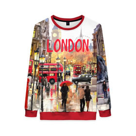 Женский свитшот 3D с принтом Улицы Лондона в Тюмени, 100% полиэстер с мягким внутренним слоем | круглый вырез горловины, мягкая резинка на манжетах и поясе, свободная посадка по фигуре | england | london | united kingdom | англия | великобритания | город | лондон